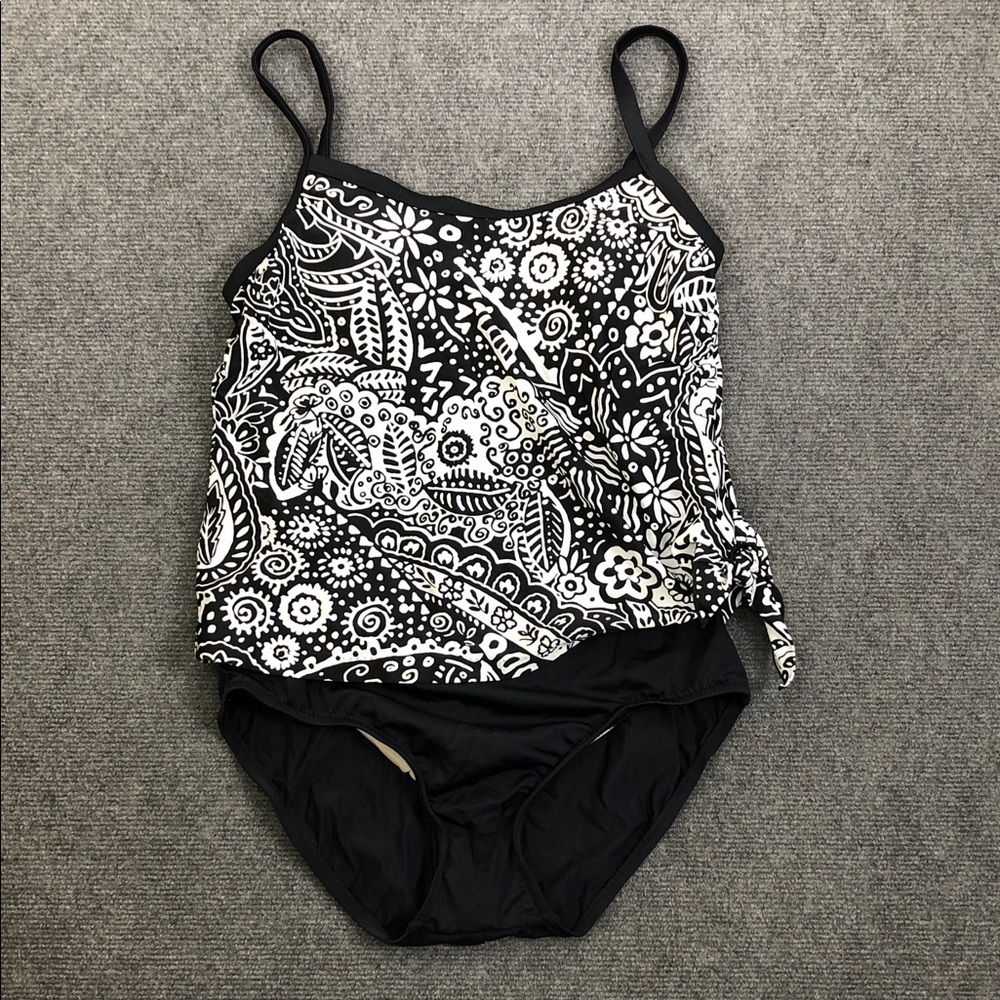 Maxine of Hollywood Floral Swimsuit with Attached Top (S2)